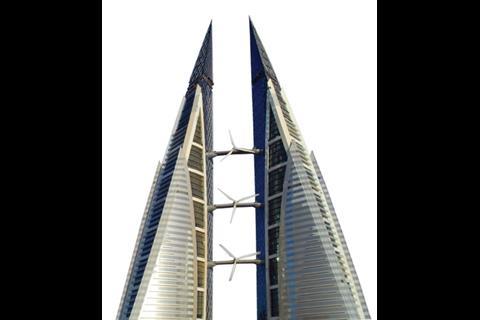 Bahrain’s World Trade Centre (with propellers on)